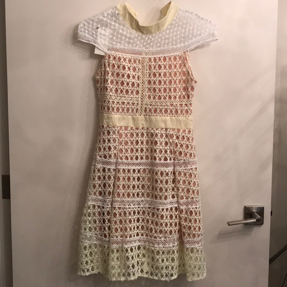 Yellow lace dress